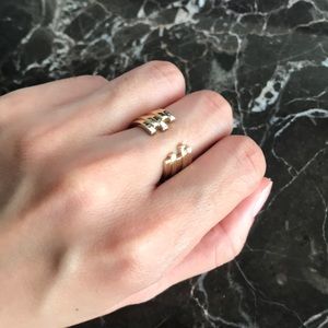 Au Rate New York Gold Vermeil Tribar Ring